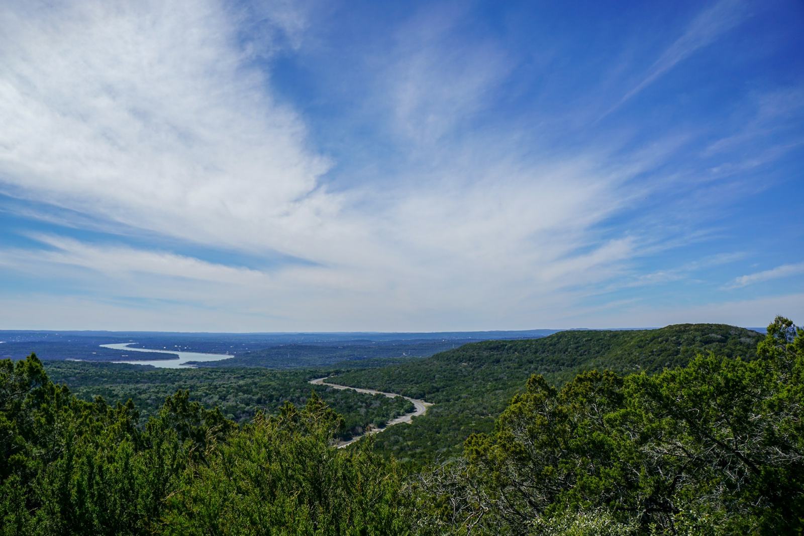Hilltop view over the Hill Country near Marble Falls, Texas