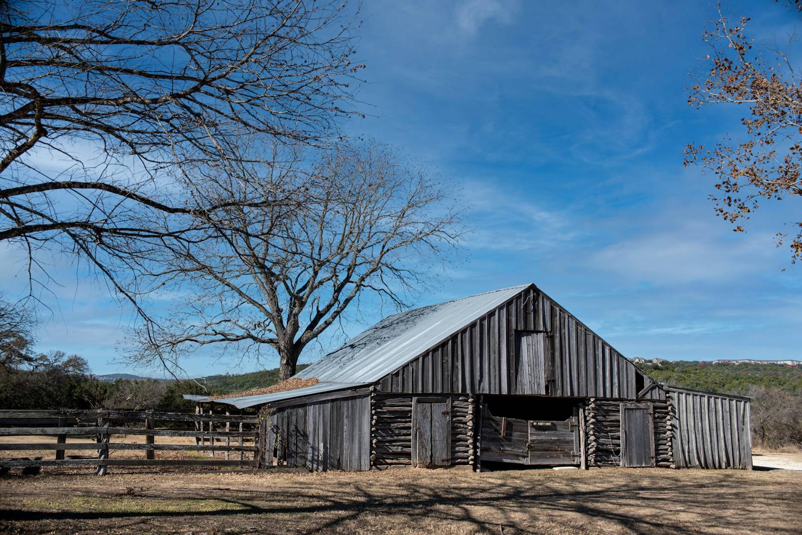 Weathered wooden barn in Austin, Texas
