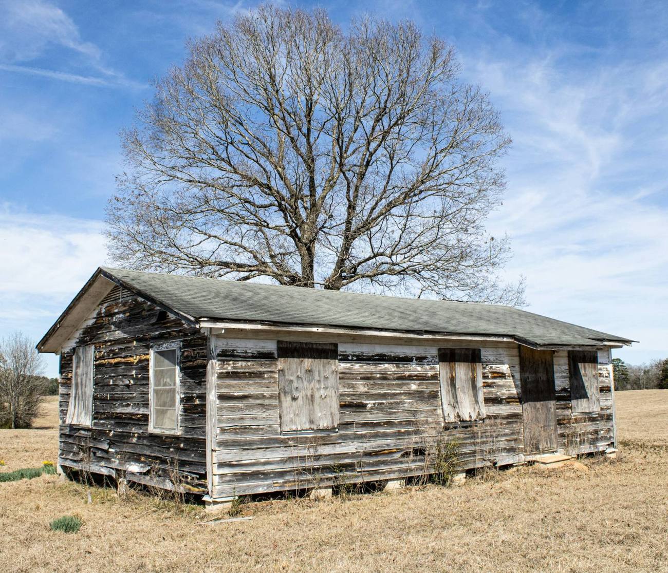 Weathered farm home near DeBerry, Texas